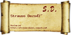 Strauss Dezső névjegykártya